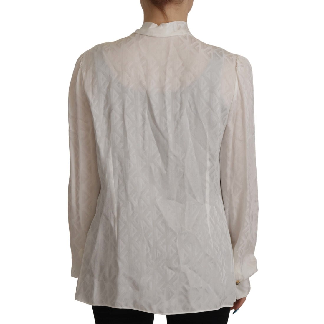 Dolce & Gabbana Elegant Silk Ascot Collar Blouse