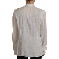 Dolce & Gabbana Elegant Silk Ascot Collar Blouse