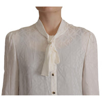 Dolce & Gabbana Elegant Silk Ascot Collar Blouse