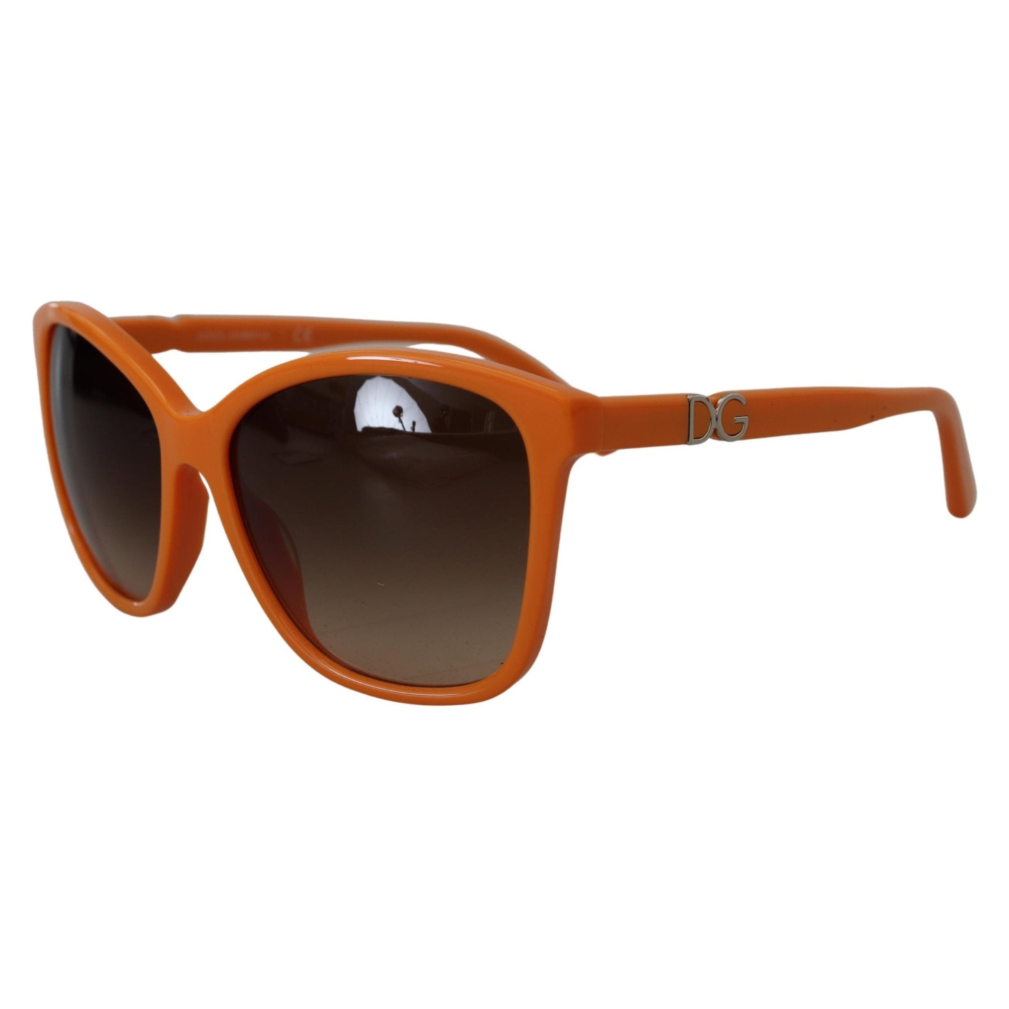Dolce &amp; Gabbana Chic Orange Round Sunglasses for Women