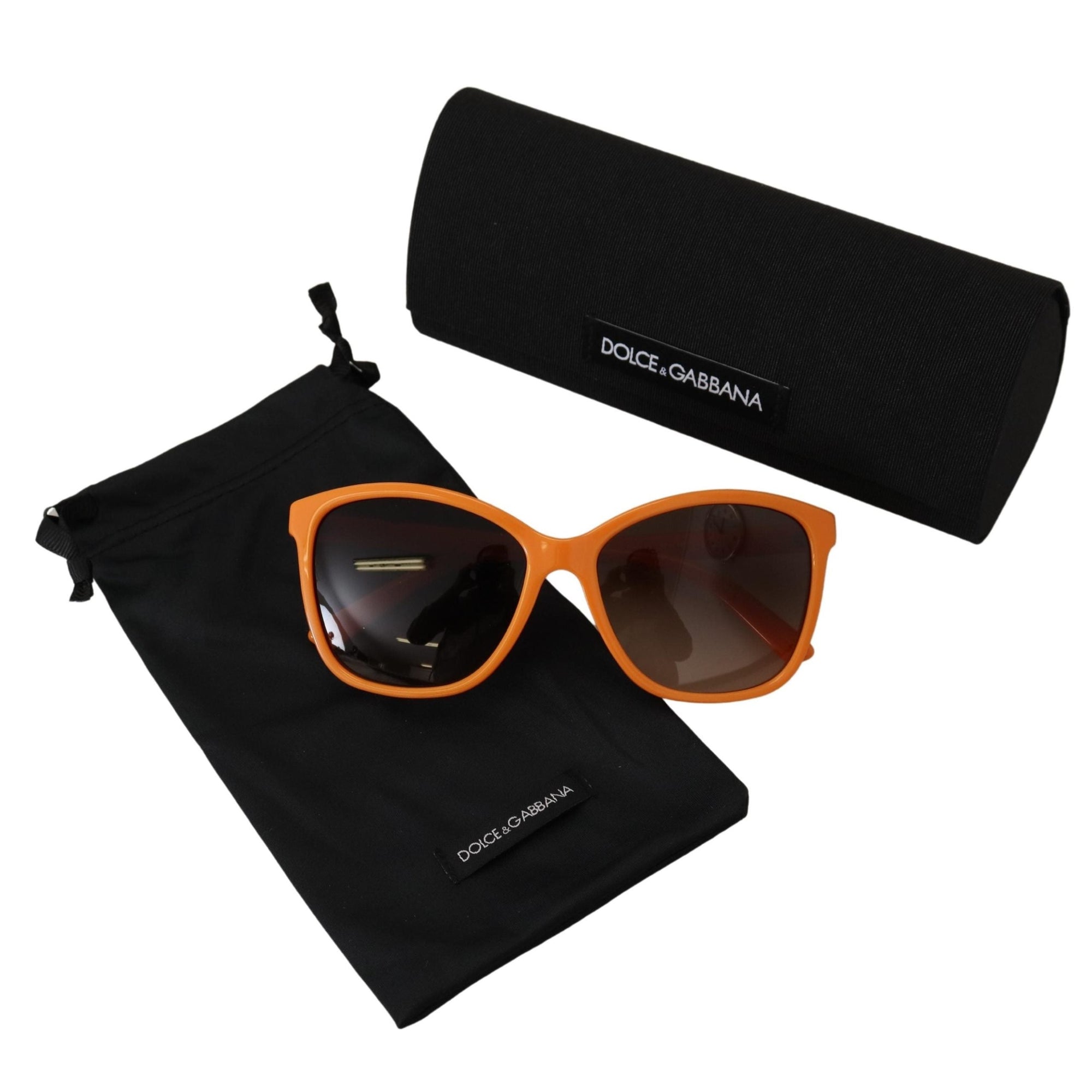 Dolce &amp; Gabbana Chic Orange Round Sunglasses for Women