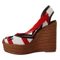 Dolce & Gabbana Multicolor Lace-Up Wedge Sandals