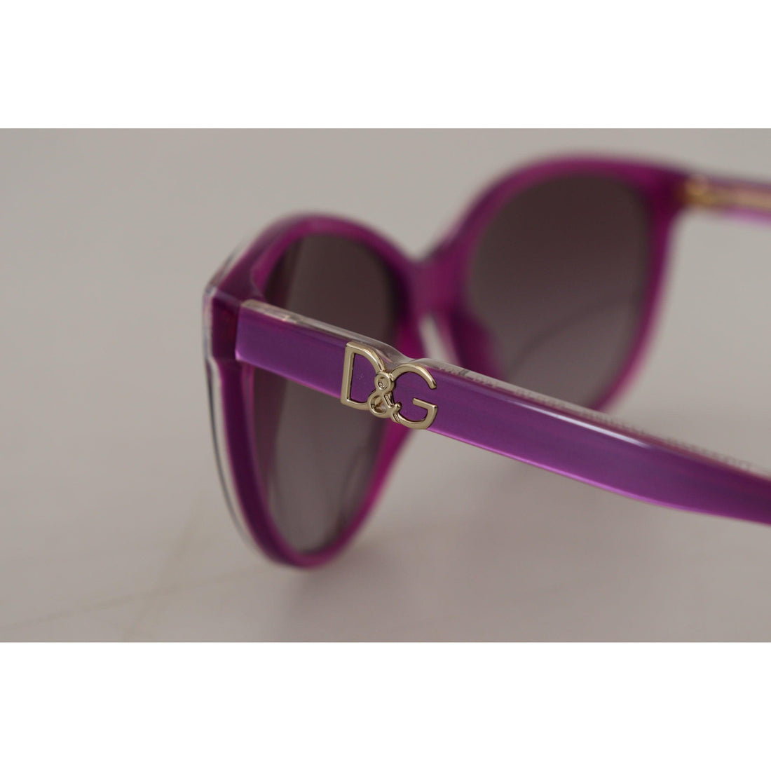 Dolce & Gabbana Chic Purple Acetate Round Sunglasses