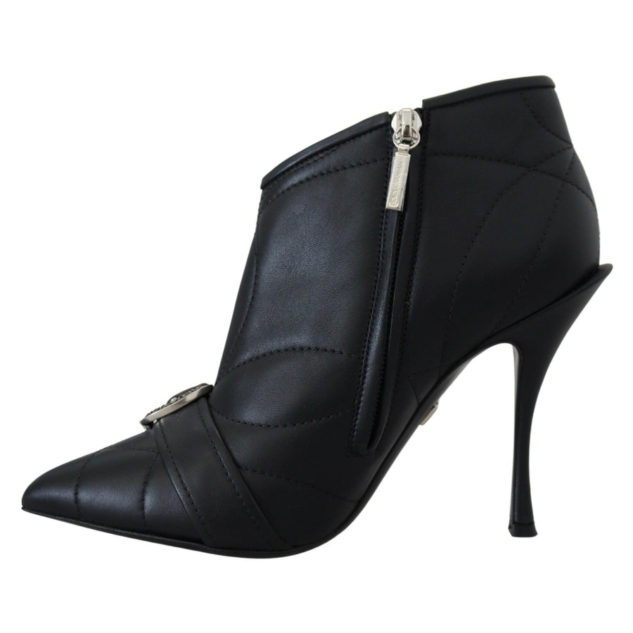 Dolce & Gabbana Elegant Black Quilted Leather Booties