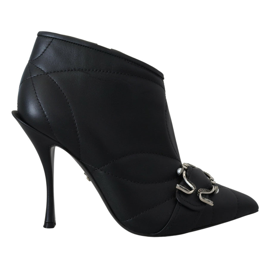 Dolce & Gabbana Elegant Black Quilted Leather Booties