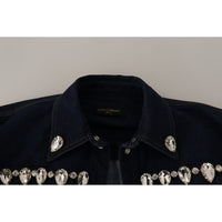 Dolce & Gabbana Elegant Crystal-Embellished Denim Jacket