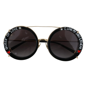 Dolce & Gabbana Elegant Black Gold Gradient Sunglasses