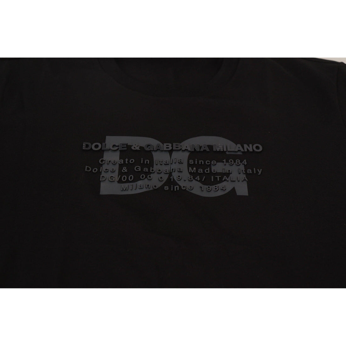 Dolce & Gabbana Elegant Black Logo Print Cotton T-Shirt