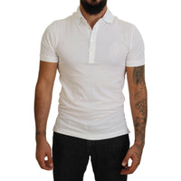 Dolce & Gabbana Elegant White Cotton Blend Polo