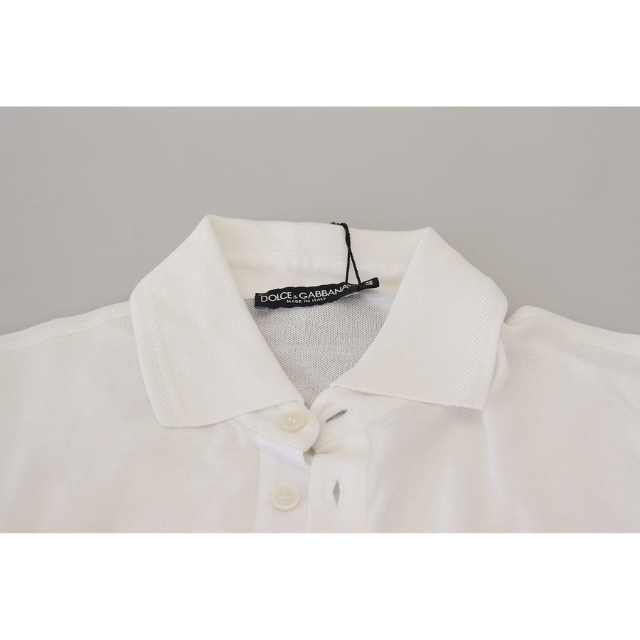 Dolce & Gabbana Elegant White Cotton Blend Polo