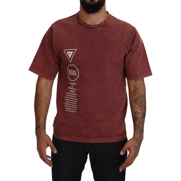 Dolce & Gabbana Elegant Maroon Printed Cotton Tee