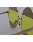 Dolce & Gabbana Crystal Embellished Gold Oval Sunglasses