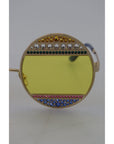 Dolce & Gabbana Crystal Embellished Gold Oval Sunglasses
