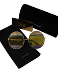 Dolce & Gabbana Crystal Embellished Gold Oval Sunglasses