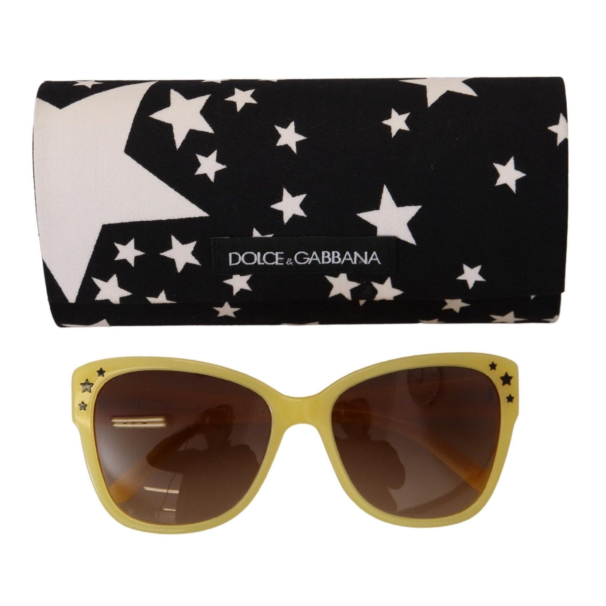 Dolce &amp; Gabbana Chic Yellow Acetate Gradient Sunglasses