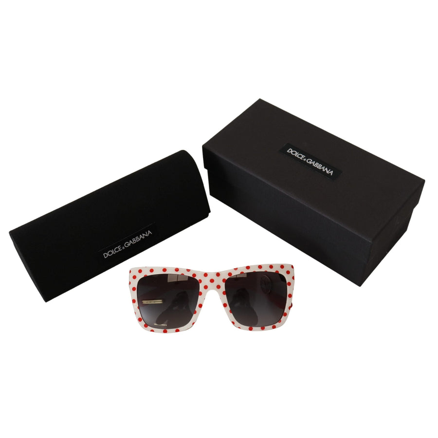 Dolce & Gabbana Chic Red and White Polka Dot Sunglasses