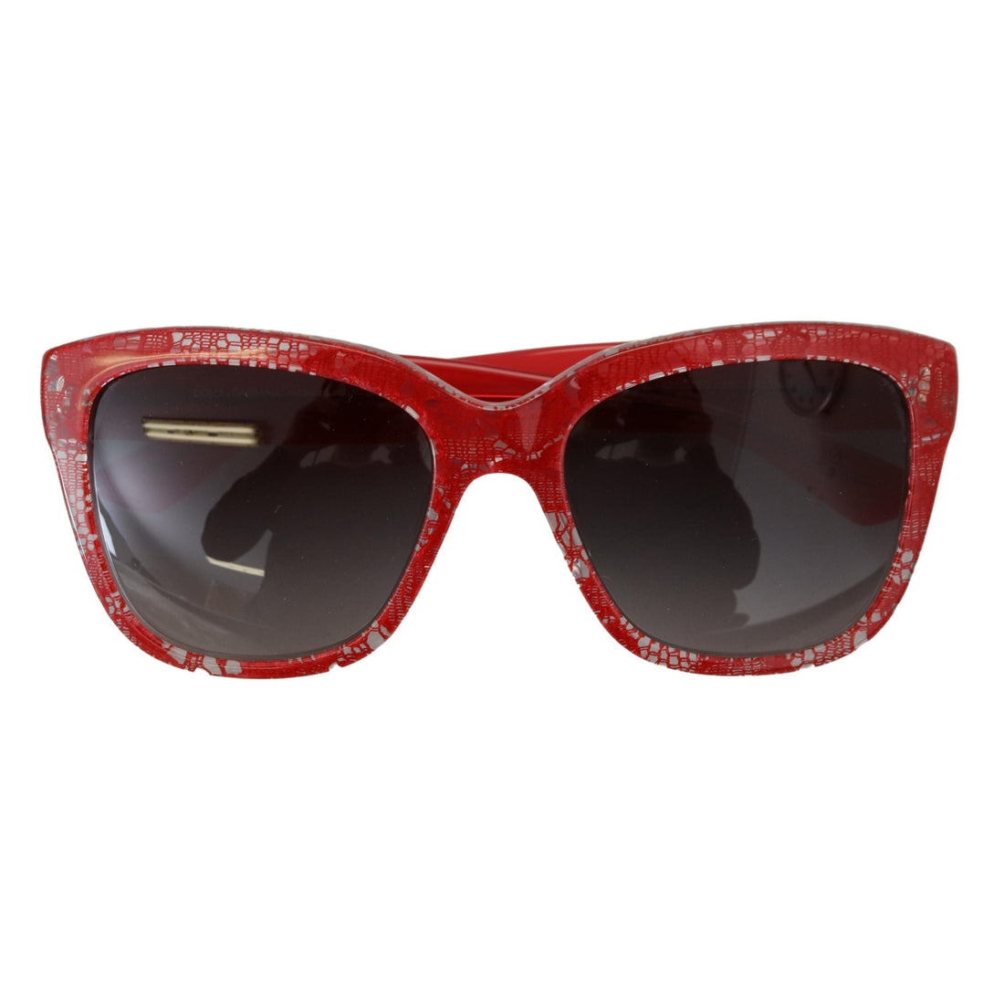 Dolce & Gabbana Chic Red Lace-Inspired Designer Sunglasses