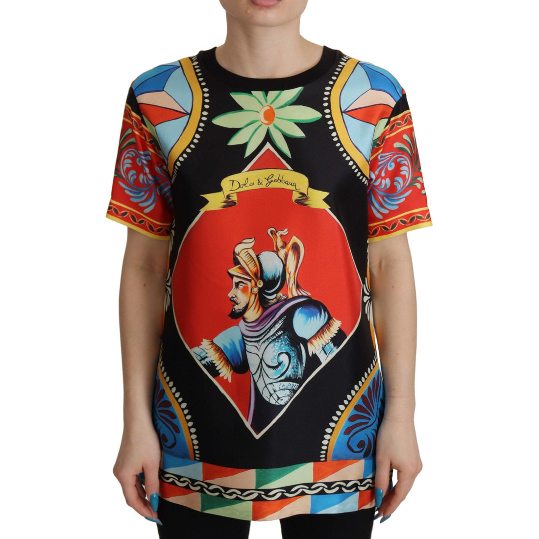 Dolce & Gabbana Glamourous Multicolor Silk Top