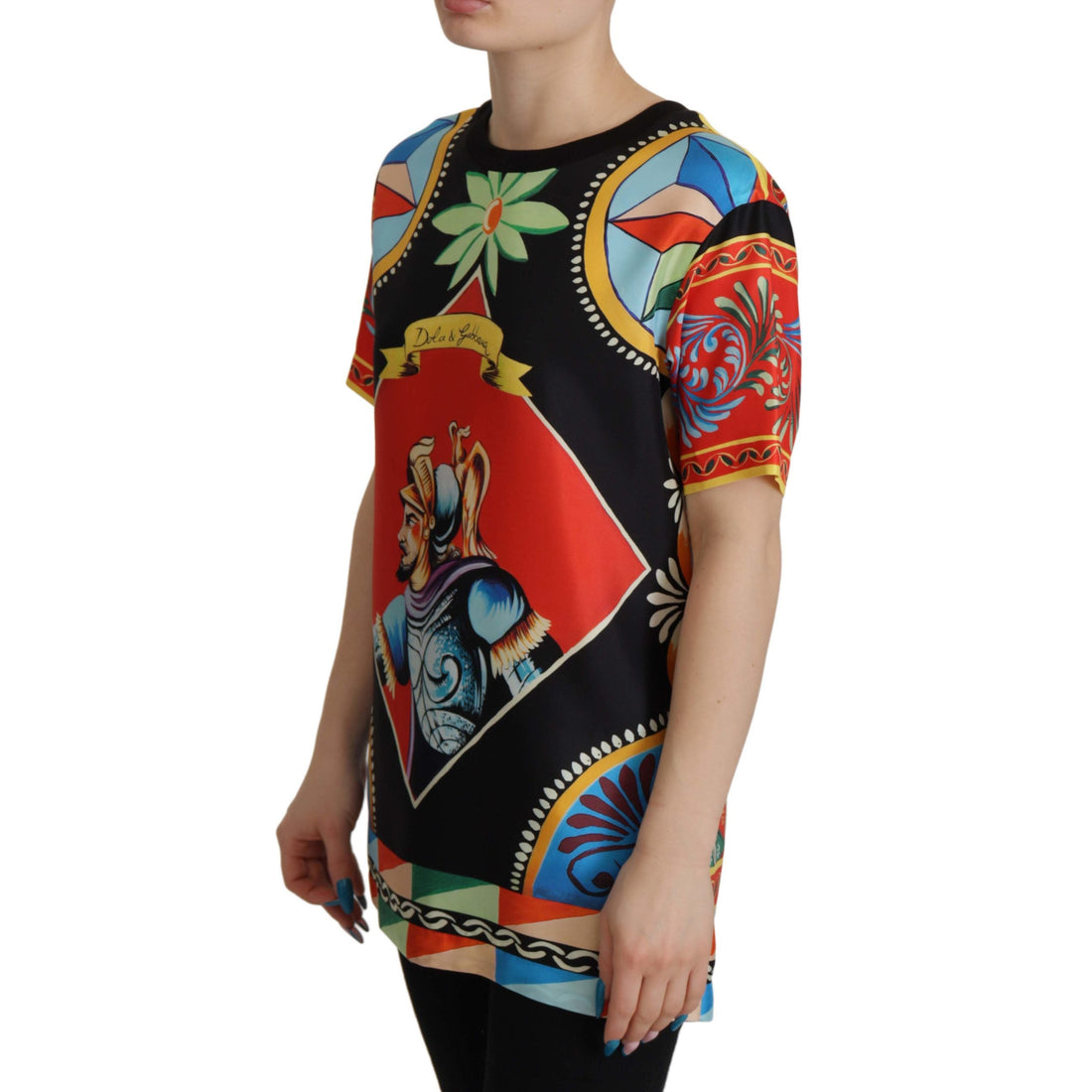 Dolce & Gabbana Glamourous Multicolor Silk Top