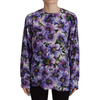 Dolce & Gabbana Elegant Floral Silk Long Sleeve Blouse