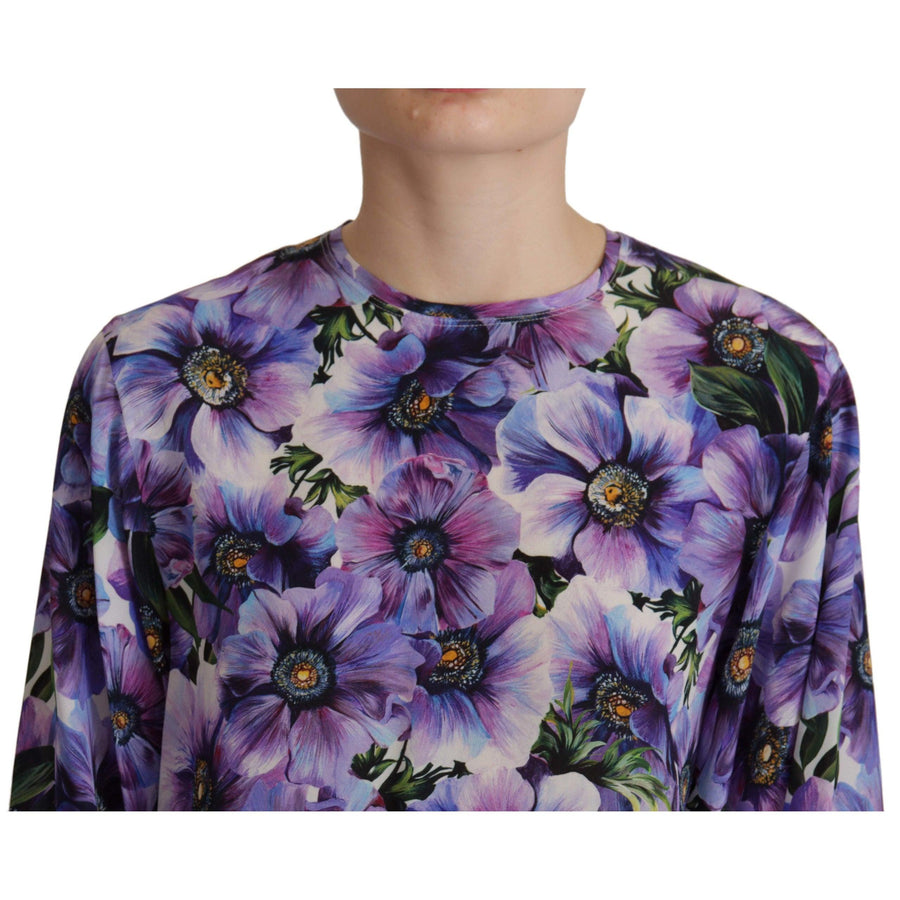 Dolce & Gabbana Elegant Floral Silk Long Sleeve Blouse