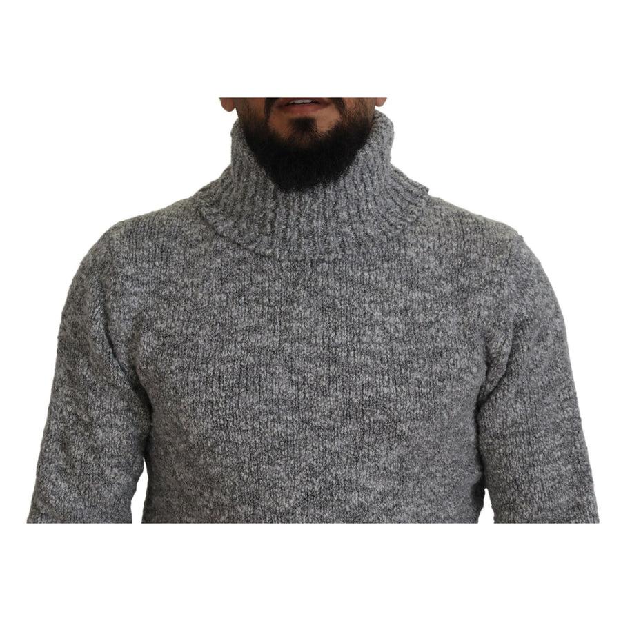 Dolce & Gabbana Elegant Gray Wool-Blend Turtleneck Sweater