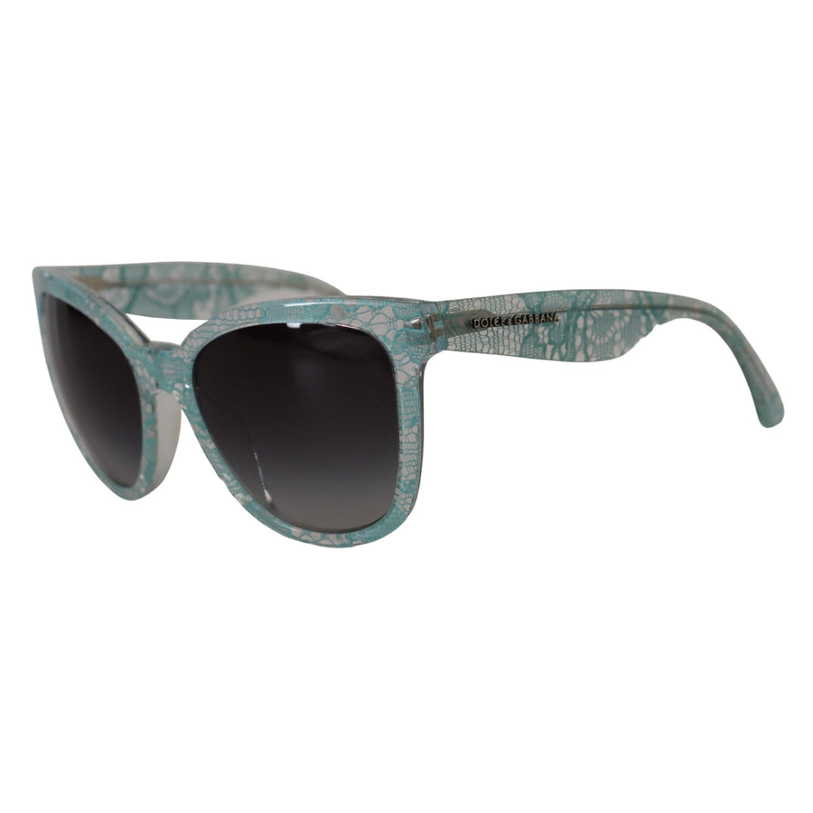 Dolce & Gabbana Elegant Blue Lace-Crystal Sunglasses