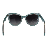 Dolce & Gabbana Elegant Blue Lace-Crystal Sunglasses