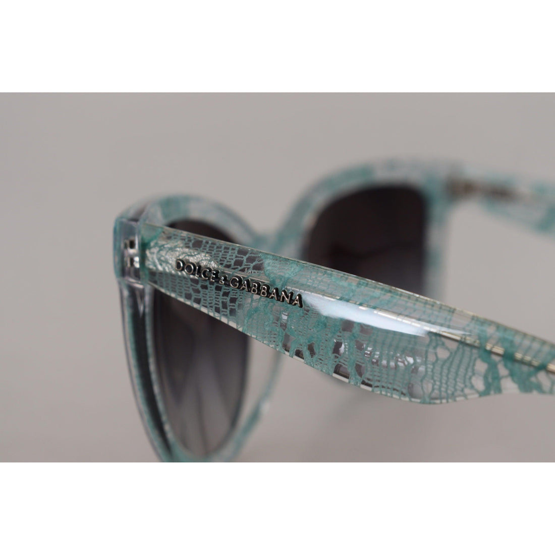 Dolce & Gabbana Elegant Blue Lace-Crystal Sunglasses