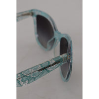 Dolce & Gabbana Elegant Blue Lace-Crystal Sunglasses