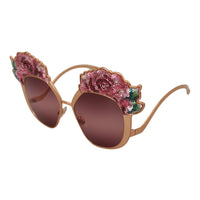 Dolce & Gabbana Chic Rose Sequin Embroidered Sunglasses