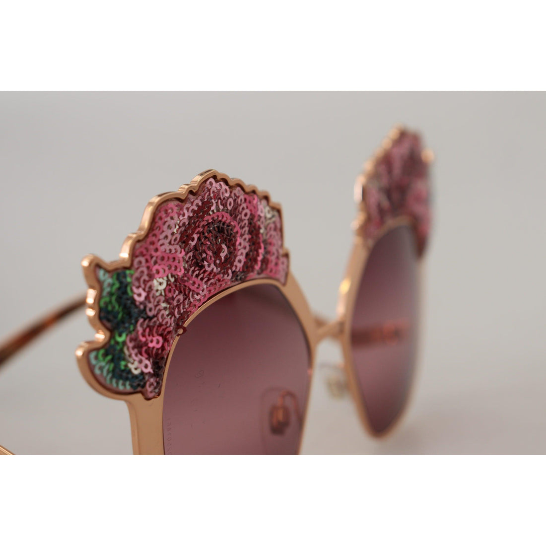 Dolce & Gabbana Chic Rose Sequin Embroidered Sunglasses