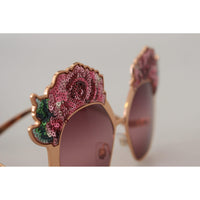 Dolce & Gabbana Chic Rose Sequin Embroidered Sunglasses