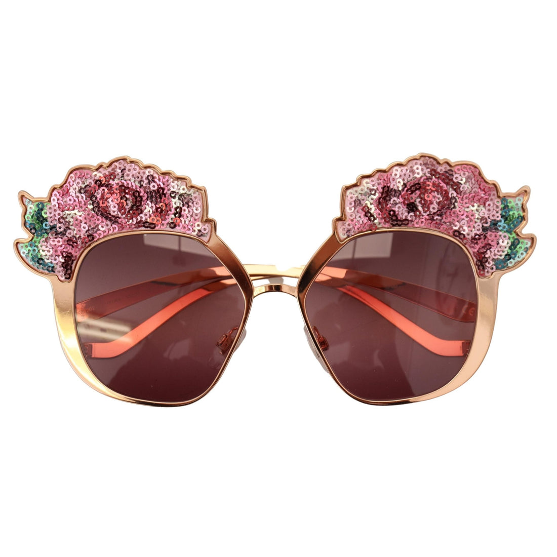 Dolce & Gabbana Chic Rose Sequin Embroidered Sunglasses