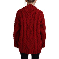 Dolce & Gabbana Elegant Red Virgin Wool Cardigan