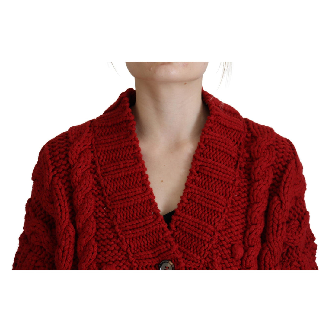 Dolce & Gabbana Elegant Red Virgin Wool Cardigan