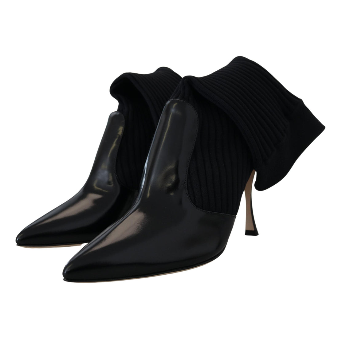 Dolce & Gabbana Black Socks Stiletto Heels Booties Shoes