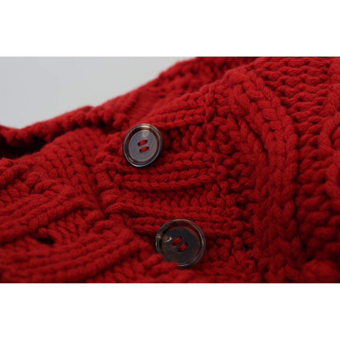 Dolce & Gabbana Elegant Red Virgin Wool Cardigan