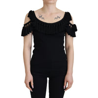 Dolce & Gabbana Elegant Black Cotton Tank Top Blouse