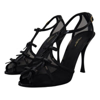 Dolce & Gabbana Elegant Black Stiletto Heeled Sandals