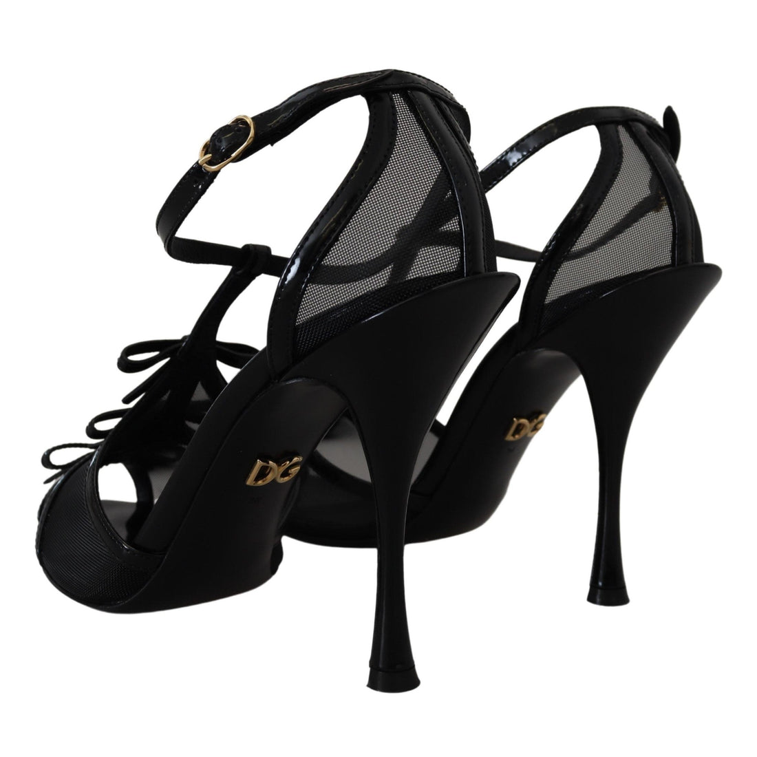 Dolce & Gabbana Elegant Black Stiletto Heeled Sandals