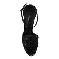 Dolce & Gabbana Elegant Black Stiletto Heeled Sandals