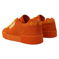 Dolce & Gabbana Chic Orange Suede Lace-Up Sneakers