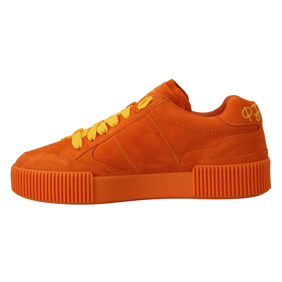 Dolce & Gabbana Orange Leather P.j. Tucker Sneakers Shoes