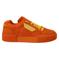 Dolce & Gabbana Chic Orange Suede Lace-Up Sneakers