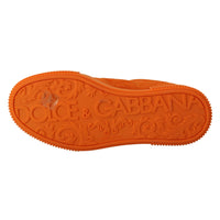 Dolce & Gabbana Chic Orange Suede Lace-Up Sneakers