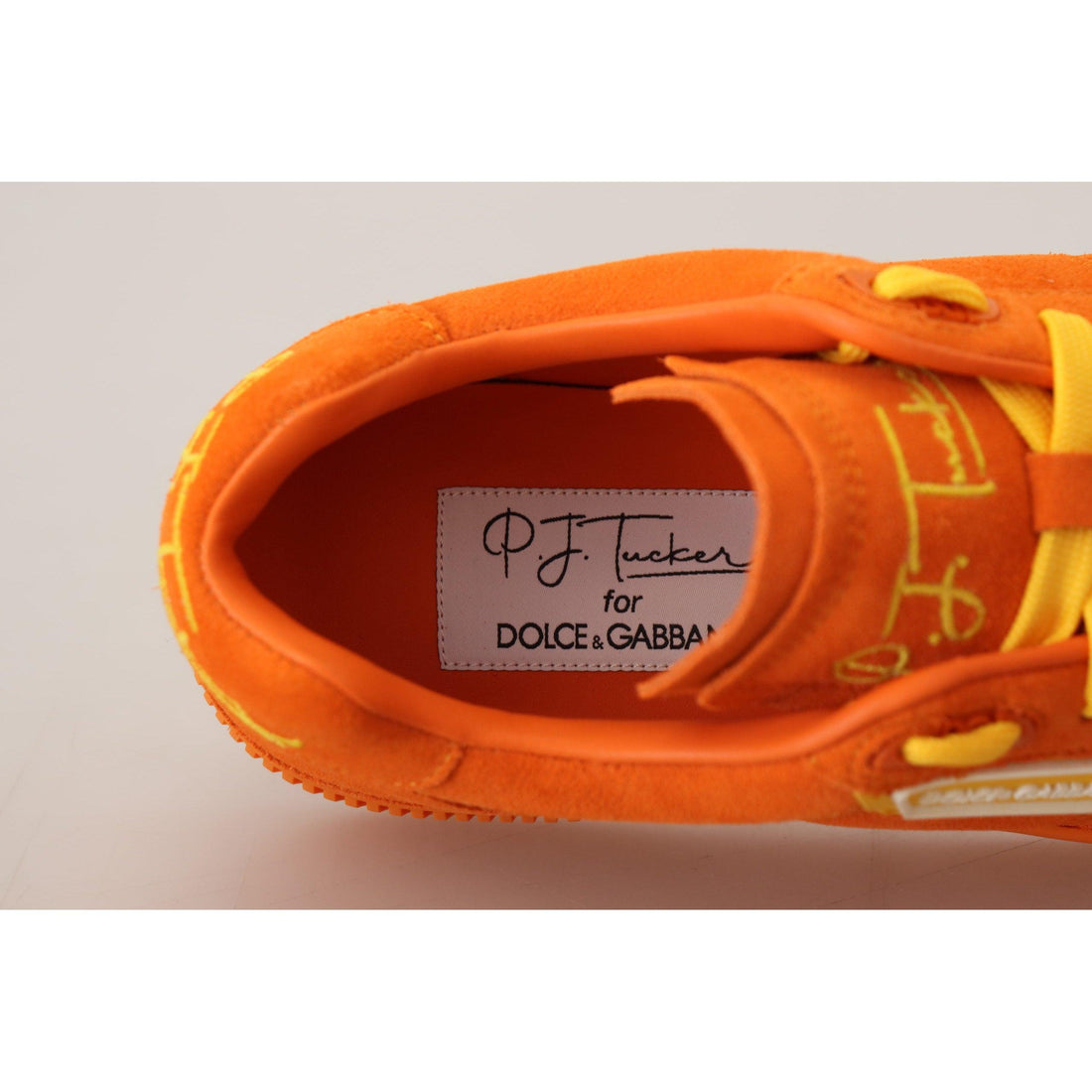 Dolce & Gabbana Orange Leather P.j. Tucker Sneakers Shoes