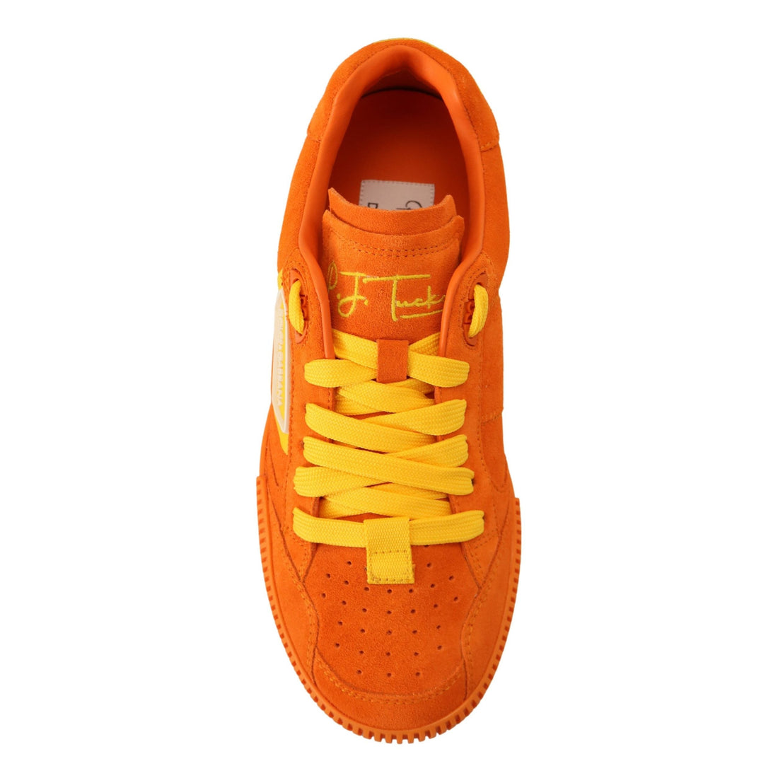 Dolce & Gabbana Orange Leather P.j. Tucker Sneakers Shoes