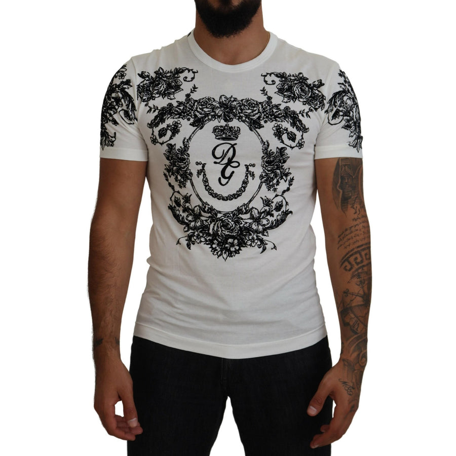 Dolce & Gabbana Elegant Floral Crown Tee