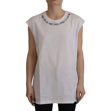 Dolce & Gabbana Elegant White Cotton Sleeveless Top